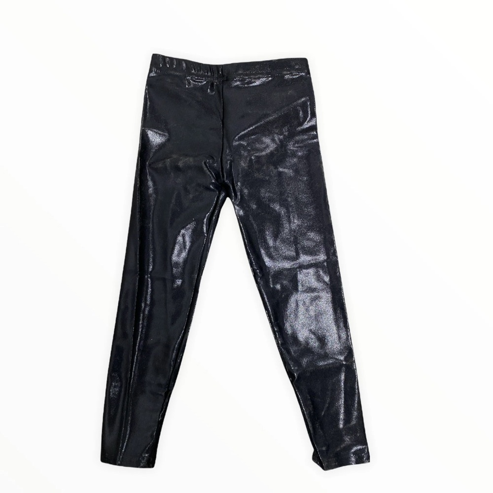NWT DORI CREATIONS Black Lame Girls Leggings - Size 4 years